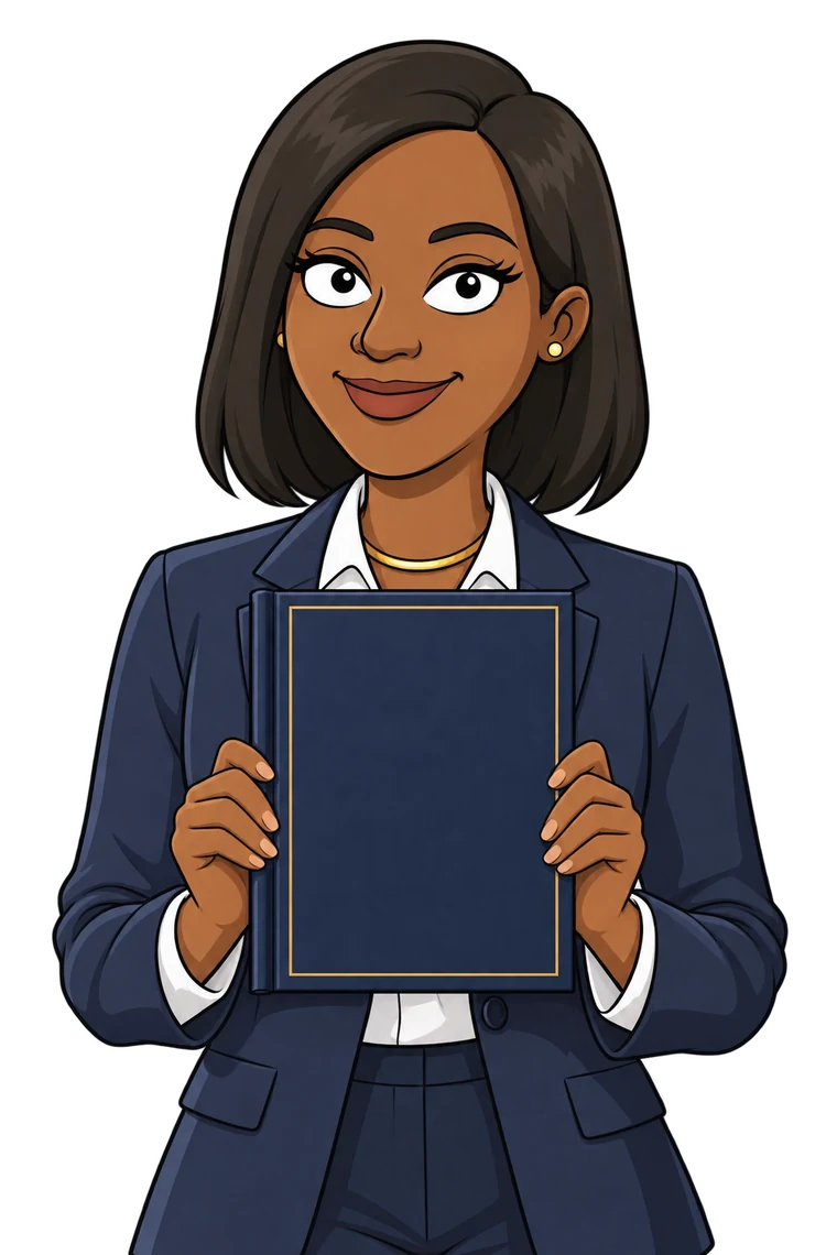 Alicia holding The Quiet Wealth Playbook. The designed cover is shown.